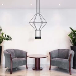 VONN LIGHTING VONN Expression VEP28206BL 24" 6-Light ETL Certified Integrated LED Height Adjustable Pendant In Black -VONN LIGHTING VEP28206BL IMAGE 5 4