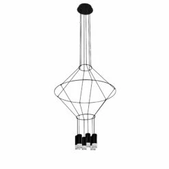 VONN LIGHTING VONN Expression VEP28206BL 24" 6-Light ETL Certified Integrated LED Height Adjustable Pendant In Black -VONN LIGHTING VEP28206BL IMAGE WB2