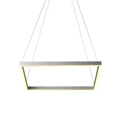 VONN LIGHTING VONN Atria VMC31620AL 20" Integrated LED ETL Certified Square Chandelier Pendant, Height Adjustable Chandelier In Silver