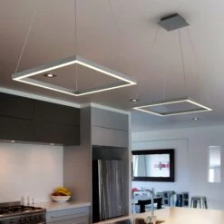 VONN LIGHTING VONN Atria VMC31620AL 20" Integrated LED ETL Certified Square Chandelier Pendant, Height Adjustable Chandelier In Silver -VONN LIGHTING VMC31620AL IMAGE 6