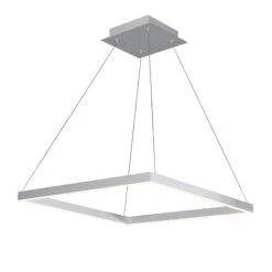 VONN LIGHTING VONN Atria VMC31620AL 20" Integrated LED ETL Certified Square Chandelier Pendant, Height Adjustable Chandelier In Silver -VONN LIGHTING VMC31620AL IMAGE WB1