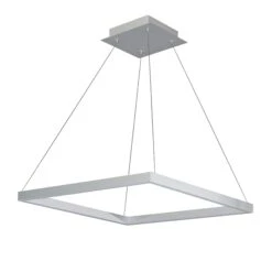VONN LIGHTING VONN Atria VMC31620AL 20" Integrated LED ETL Certified Square Chandelier Pendant, Height Adjustable Chandelier In Silver -VONN LIGHTING VMC31620AL IMAGE WB2