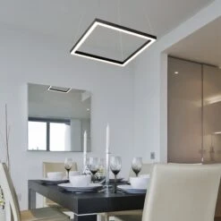 VONN LIGHTING VONN Atria VMC31620BL 20" Integrated LED ETL Certified Square Chandelier Pendant Height Adjustable Chandelier In Black -VONN LIGHTING VMC31620BL IMAGE 4