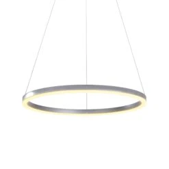 VONN LIGHTING VONN Tania VMC31640AL 24" Integrated LED ETL Certified Pendant, Height Adjustable Ring Chandelier In Silver