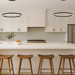 VONN LIGHTING VONN Tania VMC31640BL 24" Integrated LED ETL Certified Pendant Height Adjustable Ring Chandelier In Black -VONN LIGHTING VMC31640BL 9