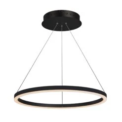 VONN LIGHTING VONN Tania VMC31640BL 24" Integrated LED ETL Certified Pendant Height Adjustable Ring Chandelier In Black -VONN LIGHTING VMC31640BL IMAGE WB1