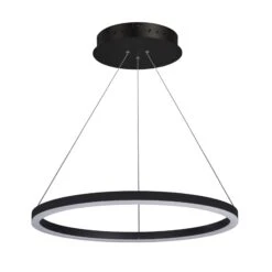 VONN LIGHTING VONN Tania VMC31640BL 24" Integrated LED ETL Certified Pendant Height Adjustable Ring Chandelier In Black -VONN LIGHTING VMC31640BL IMAGE WB2
