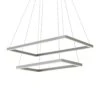 VONN LIGHTING VONN Atria Duo VMC31710AL 29" Integrated LED ETL Certified Square Chandelier, Height Adjustable Silver Pendant