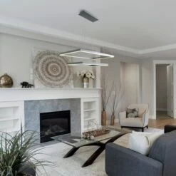 VONN LIGHTING VONN Atria Duo VMC31710AL 29" Integrated LED ETL Certified Square Chandelier, Height Adjustable Silver Pendant -VONN LIGHTING VMC31710AL IMAGE 5