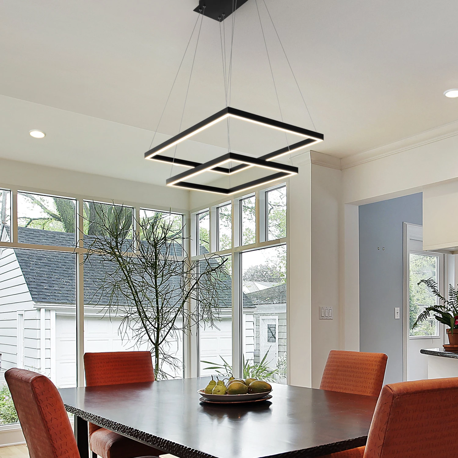 VONN LIGHTING VONN Atria Duo VMC31710BL 29" Integrated LED ETL Certified Square Chandelier Height Adjustable Pendant In Black 7 VONN LIGHTING VONN Atria Duo VMC31710BL 29" Integrated LED ETL Certified Square Chandelier Height Adjustable Pendant In Black - Image 5