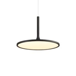 VONN LIGHTING VONN Salm VMC31810BL 17" Integrated LED ETL Certified Pendant, Height Adjustable Disc Chandelier In Black