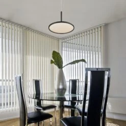 VONN LIGHTING VONN Salm VMC31810BL 17" Integrated LED ETL Certified Pendant, Height Adjustable Disc Chandelier In Black -VONN LIGHTING VMC31810BL IMAGE 5 1