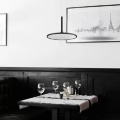 VONN LIGHTING VONN Salm VMC31810BL 17" Integrated LED ETL Certified Pendant, Height Adjustable Disc Chandelier In Black -VONN LIGHTING VMC31810BL IMAGE 6 1