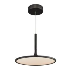 VONN LIGHTING VONN Salm VMC31810BL 17" Integrated LED ETL Certified Pendant, Height Adjustable Disc Chandelier In Black -VONN LIGHTING VMC31810BL IMAGE WB1 1