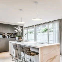 VONN LIGHTING VONN Salm VMC31810SW 17" Integrated LED ETL Certified Pendant, Height Adjustable Disc Chandelier In White 14 VONN LIGHTING VONN Salm VMC31810SW 17" Integrated LED ETL Certified Pendant, Height Adjustable Disc Chandelier In White -VONN LIGHTING VMC31810SW IMAGE 5