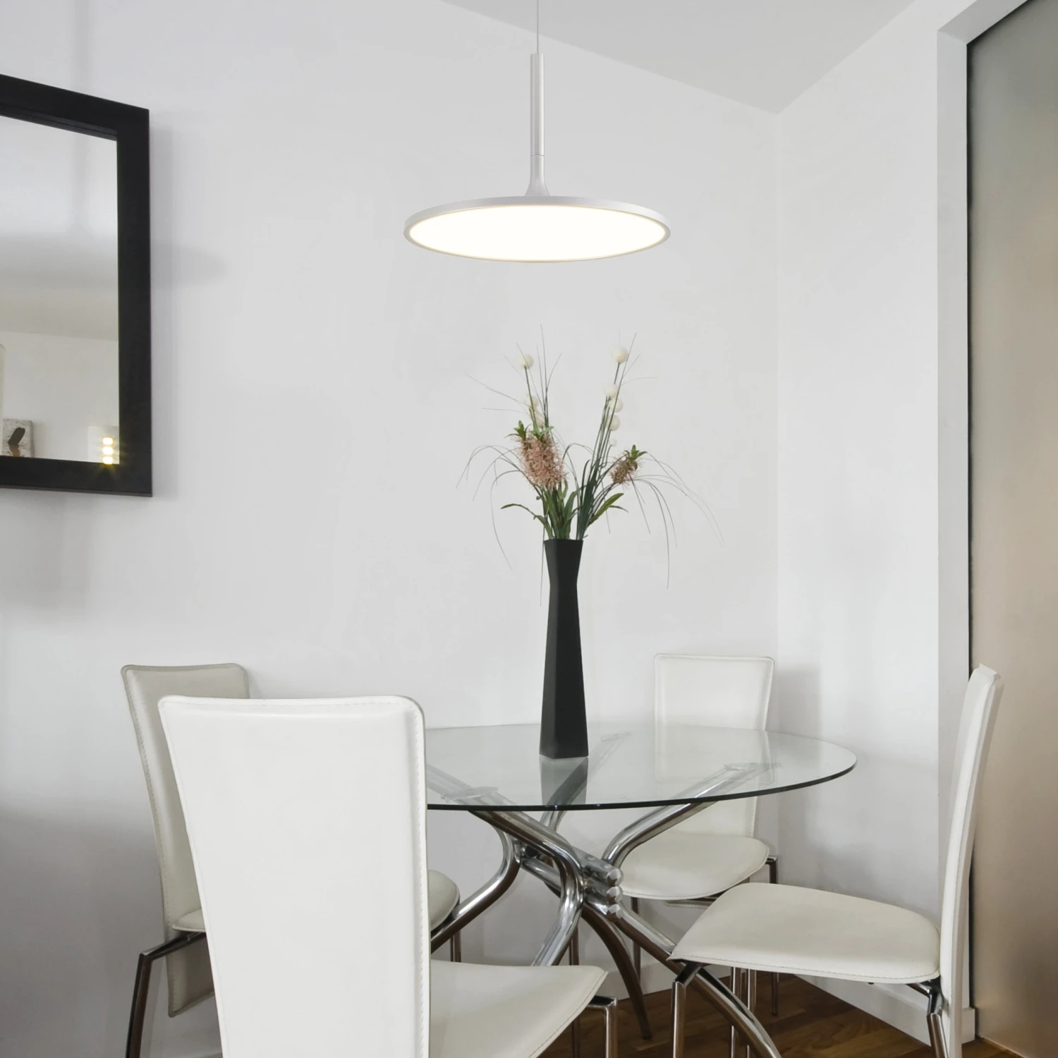 VONN LIGHTING VONN Salm VMC31810SW 17" Integrated LED ETL Certified Pendant, Height Adjustable Disc Chandelier In White 8 VONN LIGHTING VONN Salm VMC31810SW 17" Integrated LED ETL Certified Pendant, Height Adjustable Disc Chandelier In White - Image 6