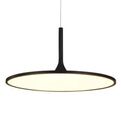 VONN LIGHTING VONN Salm VMC31820BL 24" Integrated LED ETL Certified Pendant, Height Adjustable Disc Chandelier In Black