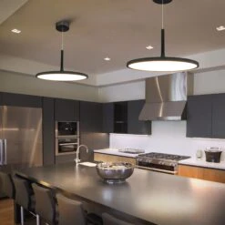 VONN LIGHTING VONN Salm VMC31820BL 24" Integrated LED ETL Certified Pendant, Height Adjustable Disc Chandelier In Black 15 VONN LIGHTING VONN Salm VMC31820BL 24" Integrated LED ETL Certified Pendant, Height Adjustable Disc Chandelier In Black -VONN LIGHTING VMC31820BL IMAGE 3