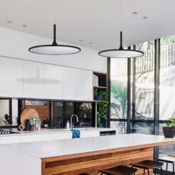 VONN LIGHTING VONN Salm VMC31820BL 24" Integrated LED ETL Certified Pendant, Height Adjustable Disc Chandelier In Black 17 VONN LIGHTING VONN Salm VMC31820BL 24" Integrated LED ETL Certified Pendant, Height Adjustable Disc Chandelier In Black -VONN LIGHTING VMC31820BL IMAGE 5