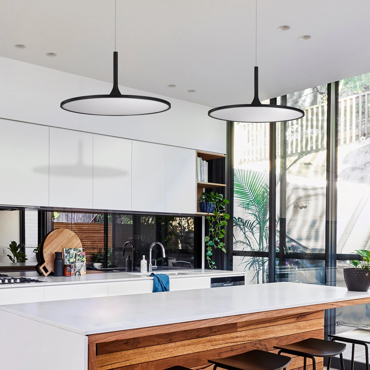 VONN LIGHTING VONN Salm VMC31820BL 24" Integrated LED ETL Certified Pendant, Height Adjustable Disc Chandelier In Black 7 VONN LIGHTING VONN Salm VMC31820BL 24" Integrated LED ETL Certified Pendant, Height Adjustable Disc Chandelier In Black - Image 5