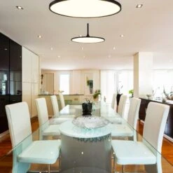 VONN LIGHTING VONN Salm VMC31820BL 24" Integrated LED ETL Certified Pendant, Height Adjustable Disc Chandelier In Black 20 VONN LIGHTING VONN Salm VMC31820BL 24" Integrated LED ETL Certified Pendant, Height Adjustable Disc Chandelier In Black -VONN LIGHTING VMC31820BL IMAGE 8