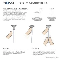 VONN LIGHTING VONN Tania VMC34911AL 39" ETL Certified Integrated LED Ring Chandelier Height Adjustable Pendant In Silver -VONN LIGHTING VMC31820BL LED CHANDELIER ADJUSTABLE 43fe94d0 fb28 4f4a 93b4 9ae4f7759bf5