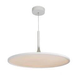 VONN LIGHTING VONN Salm VMC31820SW 24" Integrated LED ETL Certified Pendant, Height Adjustable Disc Chandelier In White -VONN LIGHTING VMC31820SW IMAGE WB1