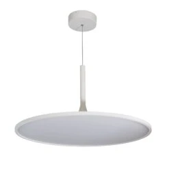 VONN LIGHTING VONN Salm VMC31820SW 24" Integrated LED ETL Certified Pendant, Height Adjustable Disc Chandelier In White -VONN LIGHTING VMC31820SW IMAGE WB2