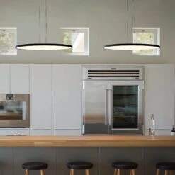 VONN LIGHTING VONN Salm VMC31840BL 24" Integrated LED ETL Certified Pendant Light Height Adjustable Disc Chandelier, Black -VONN LIGHTING VMC31840BL IMAGE 6