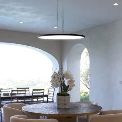 VONN LIGHTING VONN Salm VMC31840BL 24" Integrated LED ETL Certified Pendant Light Height Adjustable Disc Chandelier, Black -VONN LIGHTING VMC31840BL IMAGE 8