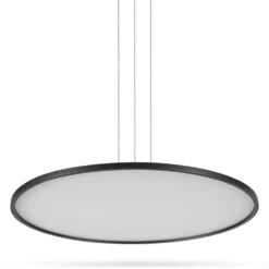 VONN LIGHTING VONN Salm VMC31840BL 24" Integrated LED ETL Certified Pendant Light Height Adjustable Disc Chandelier, Black -VONN LIGHTING VMC31840BL IMAGE WB1