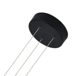 VONN LIGHTING VONN Salm VMC31840BL 24" Integrated LED ETL Certified Pendant Light Height Adjustable Disc Chandelier, Black -VONN LIGHTING VMC31840BL IMAGE WB3