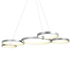 VONN LIGHTING VONN Capella VMC32410AL 50" Integrated LED ETL Certified Chandelier Height Adjustable Ring Pendant In Silver