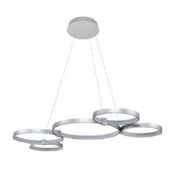 VONN LIGHTING VONN Capella VMC32410AL 50" Integrated LED ETL Certified Chandelier Height Adjustable Ring Pendant In Silver -VONN LIGHTING VMC32410AL IMAGE WB1