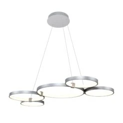 VONN LIGHTING VONN Capella VMC32410AL 50" Integrated LED ETL Certified Chandelier Height Adjustable Ring Pendant In Silver -VONN LIGHTING VMC32410AL IMAGE WB2