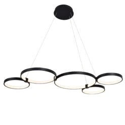 VONN LIGHTING VONN Capella VMC32410BL 50" Integrated LED ETL Certified Chandelier Height Adjustable Ring Pendant In Black -VONN LIGHTING VMC32410BL IMAGE WB1