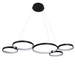 VONN LIGHTING VONN Capella VMC32410BL 50" Integrated LED ETL Certified Chandelier Height Adjustable Ring Pendant In Black -VONN LIGHTING VMC32410BL IMAGE WB2