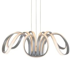 VONN LIGHTING VONN Capella VMC32420AL 30" Integrated LED ETL Certified Chandelier Height Adjustable Pendant In Silver