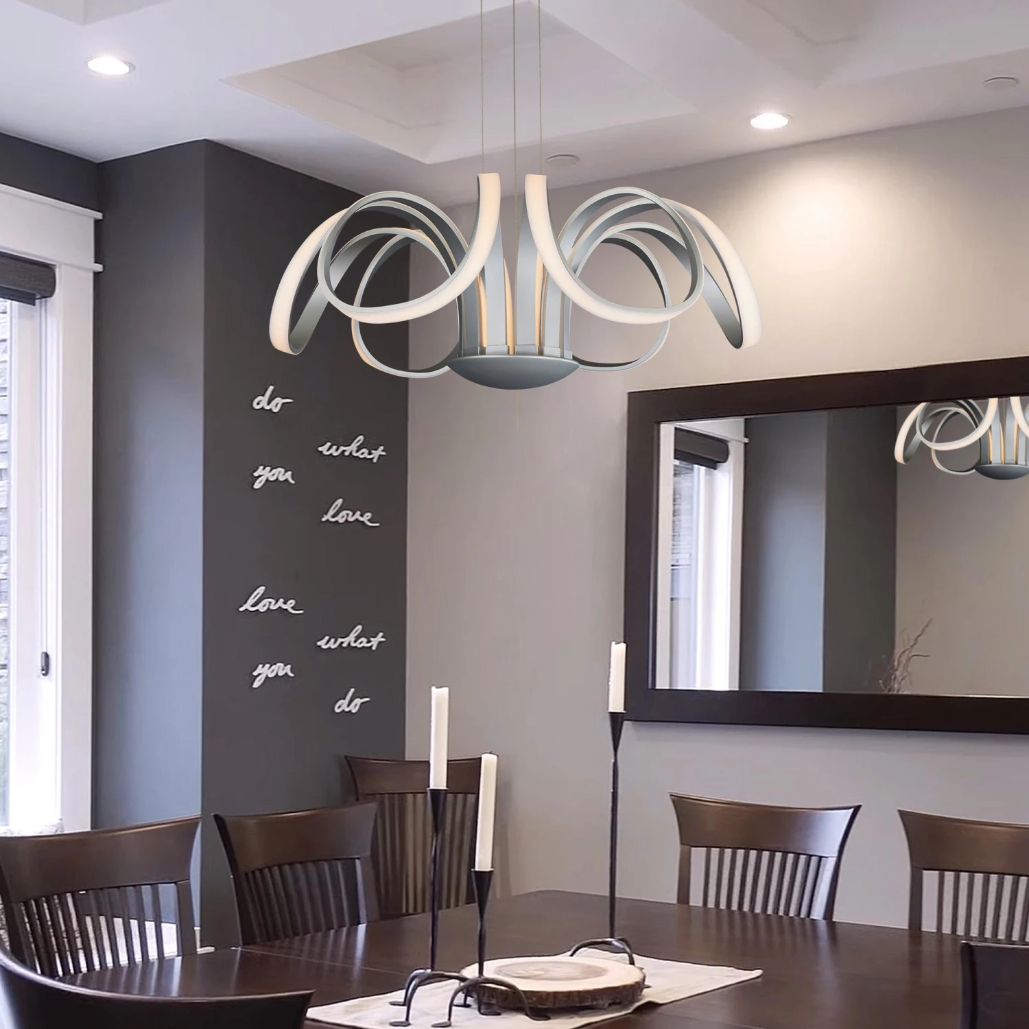 VONN LIGHTING VONN Capella VMC32420AL 30" Integrated LED ETL Certified Chandelier Height Adjustable Pendant In Silver 8 VONN LIGHTING VONN Capella VMC32420AL 30" Integrated LED ETL Certified Chandelier Height Adjustable Pendant In Silver - Image 6