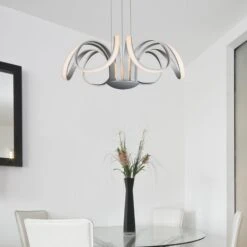 VONN LIGHTING VONN Capella VMC32420AL 30" Integrated LED ETL Certified Chandelier Height Adjustable Pendant In Silver 21 VONN LIGHTING VONN Capella VMC32420AL 30" Integrated LED ETL Certified Chandelier Height Adjustable Pendant In Silver -VONN LIGHTING VMC32420AL IMAGE 8