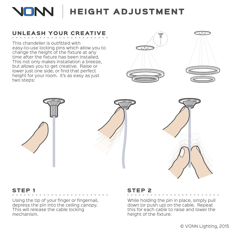 VONN LIGHTING VONN Capella VMC32420AL 30" Integrated LED ETL Certified Chandelier Height Adjustable Pendant In Silver 14 VONN LIGHTING VONN Capella VMC32420AL 30" Integrated LED ETL Certified Chandelier Height Adjustable Pendant In Silver - Image 12