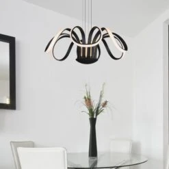 VONN LIGHTING VONN Capella VMC32420BL 30" Integrated LED ETL Certified Chandelier Height Adjustable Pendant In Black -VONN LIGHTING VMC32420BL IMAGE 7