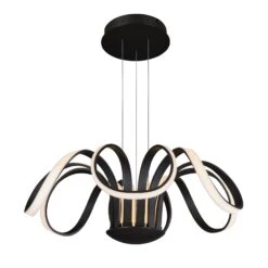 VONN LIGHTING VONN Capella VMC32420BL 30" Integrated LED ETL Certified Chandelier Height Adjustable Pendant In Black -VONN LIGHTING VMC32420BL IMAGE WB1