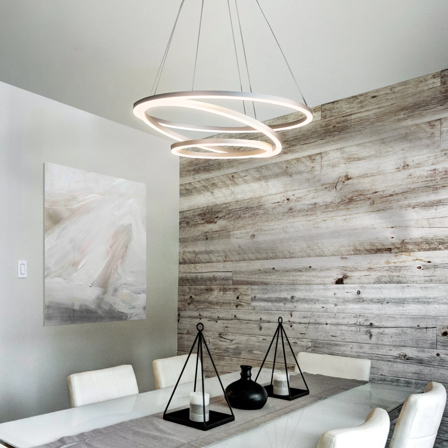 VONN LIGHTING VONN Tania Trio VMC32500AL 32" Integrated LED ETL Certified Ring Chandelier Height Adjustable Silver Pendant 5 VONN LIGHTING VONN Tania Trio VMC32500AL 32" Integrated LED ETL Certified Ring Chandelier Height Adjustable Silver Pendant - Image 3