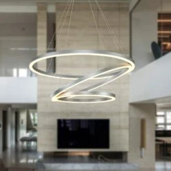 VONN LIGHTING VONN Tania Trio VMC32500AL 32" Integrated LED ETL Certified Ring Chandelier Height Adjustable Silver Pendant 17 VONN LIGHTING VONN Tania Trio VMC32500AL 32" Integrated LED ETL Certified Ring Chandelier Height Adjustable Silver Pendant -VONN LIGHTING VMC32500AL IMAGE 4