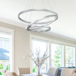 VONN LIGHTING VONN Tania Trio VMC32500AL 32" Integrated LED ETL Certified Ring Chandelier Height Adjustable Silver Pendant 19 VONN LIGHTING VONN Tania Trio VMC32500AL 32" Integrated LED ETL Certified Ring Chandelier Height Adjustable Silver Pendant -VONN LIGHTING VMC32500AL IMAGE 6