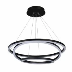 VONN LIGHTING VONN Tania Trio VMC32500BL 32" Integrated LED ETL Certified Ring Chandelier Height Adjustable Black Pendant -VONN LIGHTING VMC32500BL IMAGE WB2
