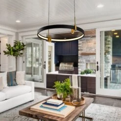 VONN LIGHTING VONN Tania VMC33223BL 23" 100-277V Integrated LED ETL Certified Pendant, Height Adjustable Ring Chandelier, Black -VONN LIGHTING VMC33223BL IMAGE 4