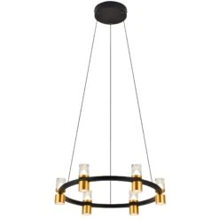 VONN LIGHTING VONN Artisan Ellegi VMC34224BL 24" Integrated LED ETL Certified Pendant, Height Adjustable Chandelier, Black -VONN LIGHTING VMC34224BL IMAGE WB2