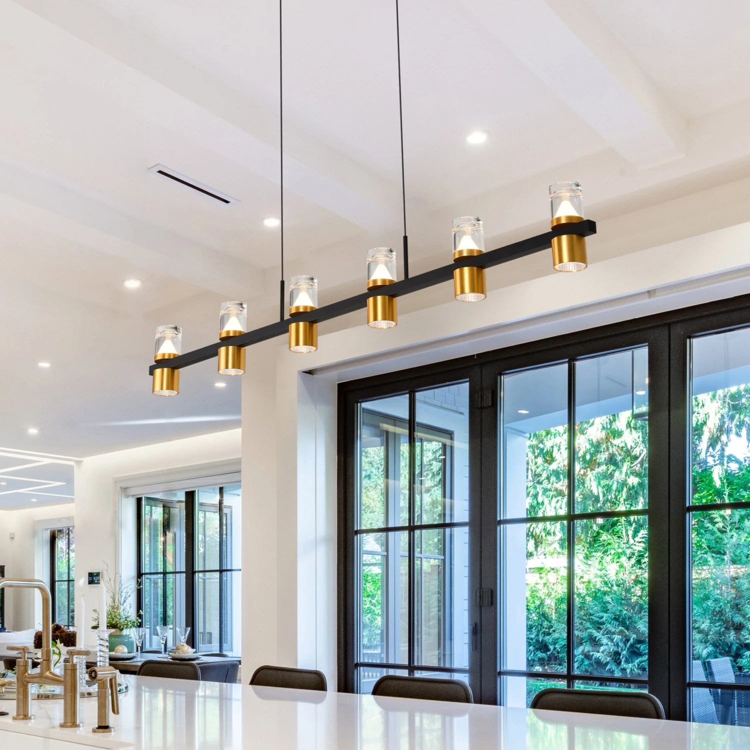 VONN LIGHTING VONN Artisan Ellegi VMC34247BL 47" Integrated LED ETL Certified Pendant, Height Adjustable Chandelier, Black 5 VONN LIGHTING VONN Artisan Ellegi VMC34247BL 47" Integrated LED ETL Certified Pendant, Height Adjustable Chandelier, Black - Image 3